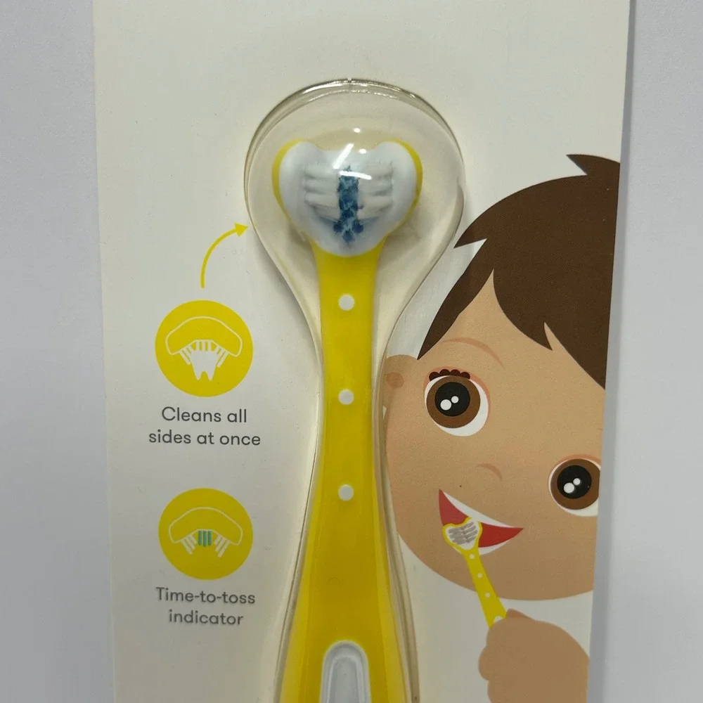 Fridababy‎ Triple-Angle Toothhugger Toddler Toothbrush Yellow Suction Cup